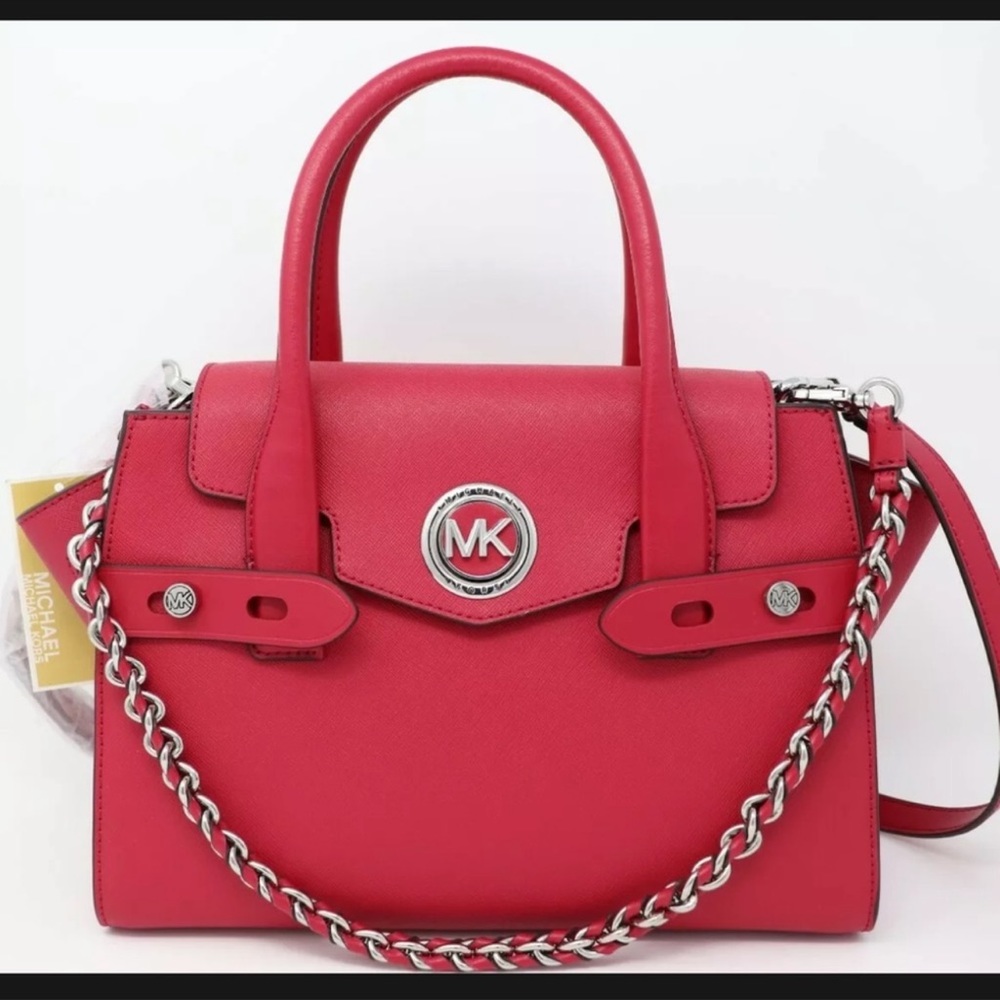 Michael Kors raspberry Carmen satchel